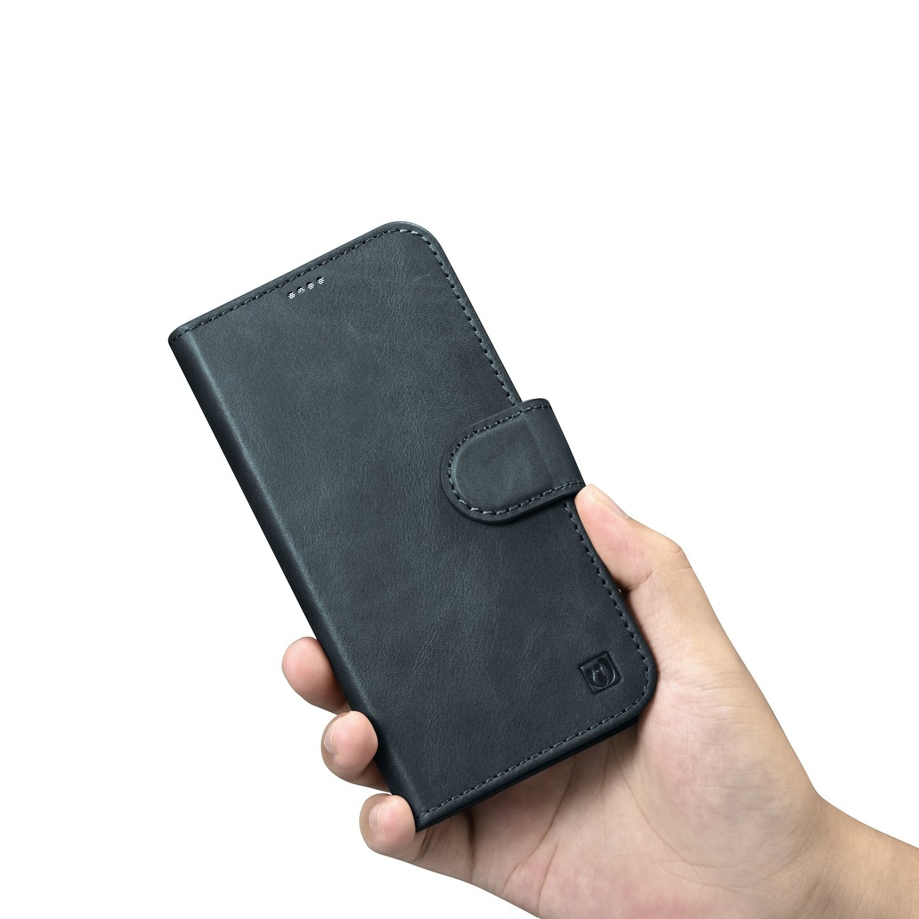 iCarer 2in1 Oljevax Plånboksfodral Skydd iPhone 14 Plus Anti-RFID Läder Blå (WMI14220723-BU)