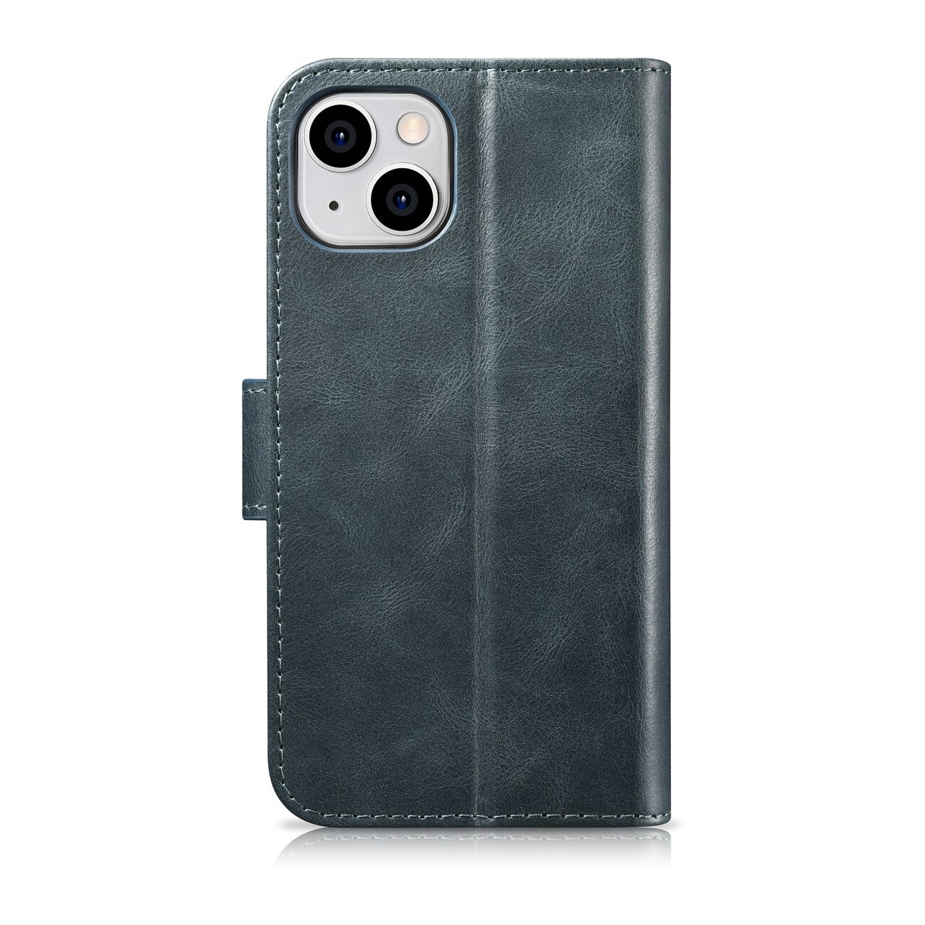 iCarer 2in1 Oljevax Plånboksfodral Skydd iPhone 14 Plus Anti-RFID Läder Blå (WMI14220723-BU)