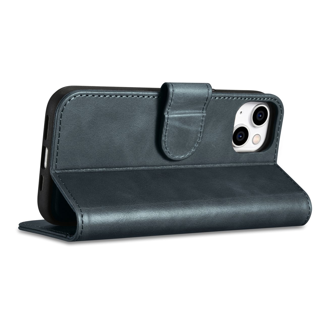 iCarer 2in1 Oljevax Plånboksfodral Skydd iPhone 14 Plus Anti-RFID Läder Blå (WMI14220723-BU)