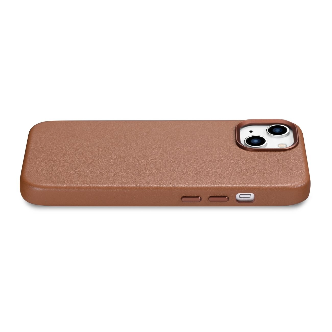 iCarer Fodral Läderfodral Skydd för iPhone 14 Plus Brun (MagSafe-kompatibel)