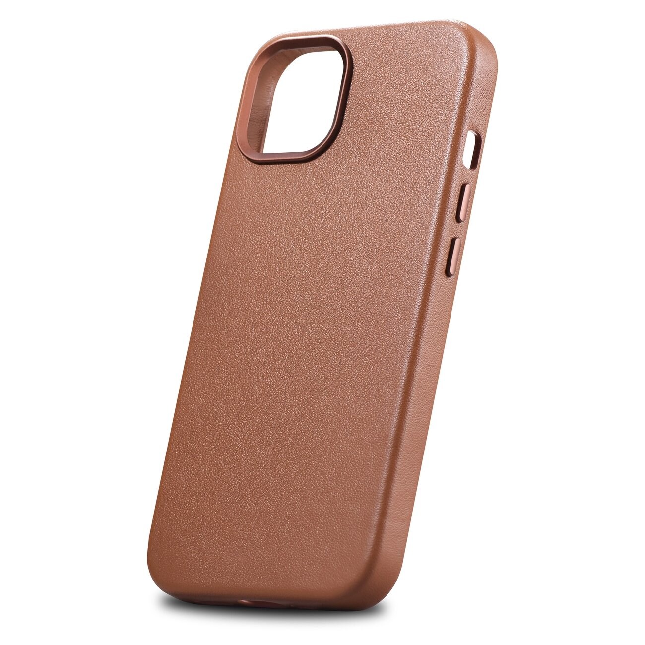 iCarer Fodral Läderfodral Skydd för iPhone 14 Plus Brun (MagSafe-kompatibel)