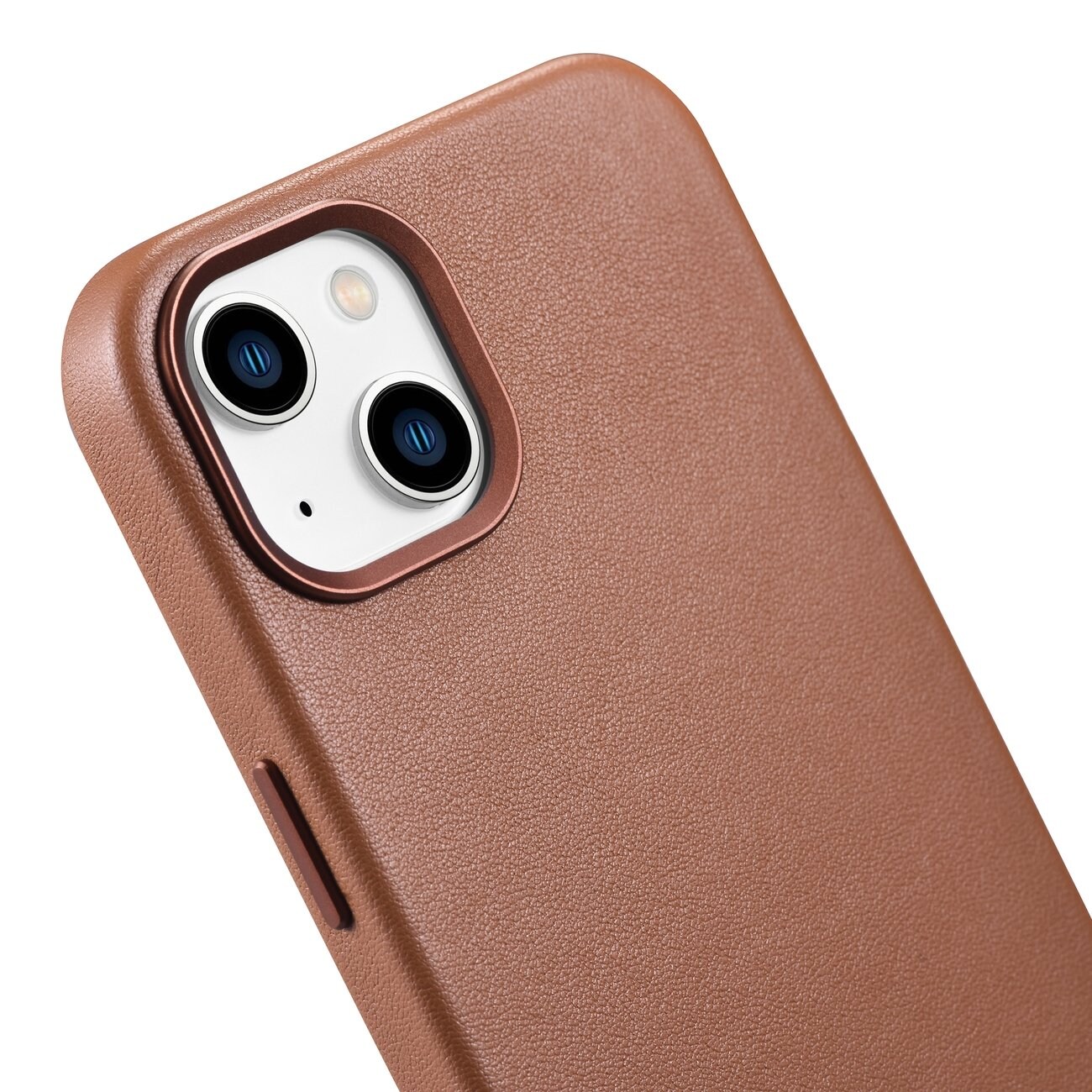 iCarer Fodral Läderfodral Skydd för iPhone 14 Plus Brun (MagSafe-kompatibel)