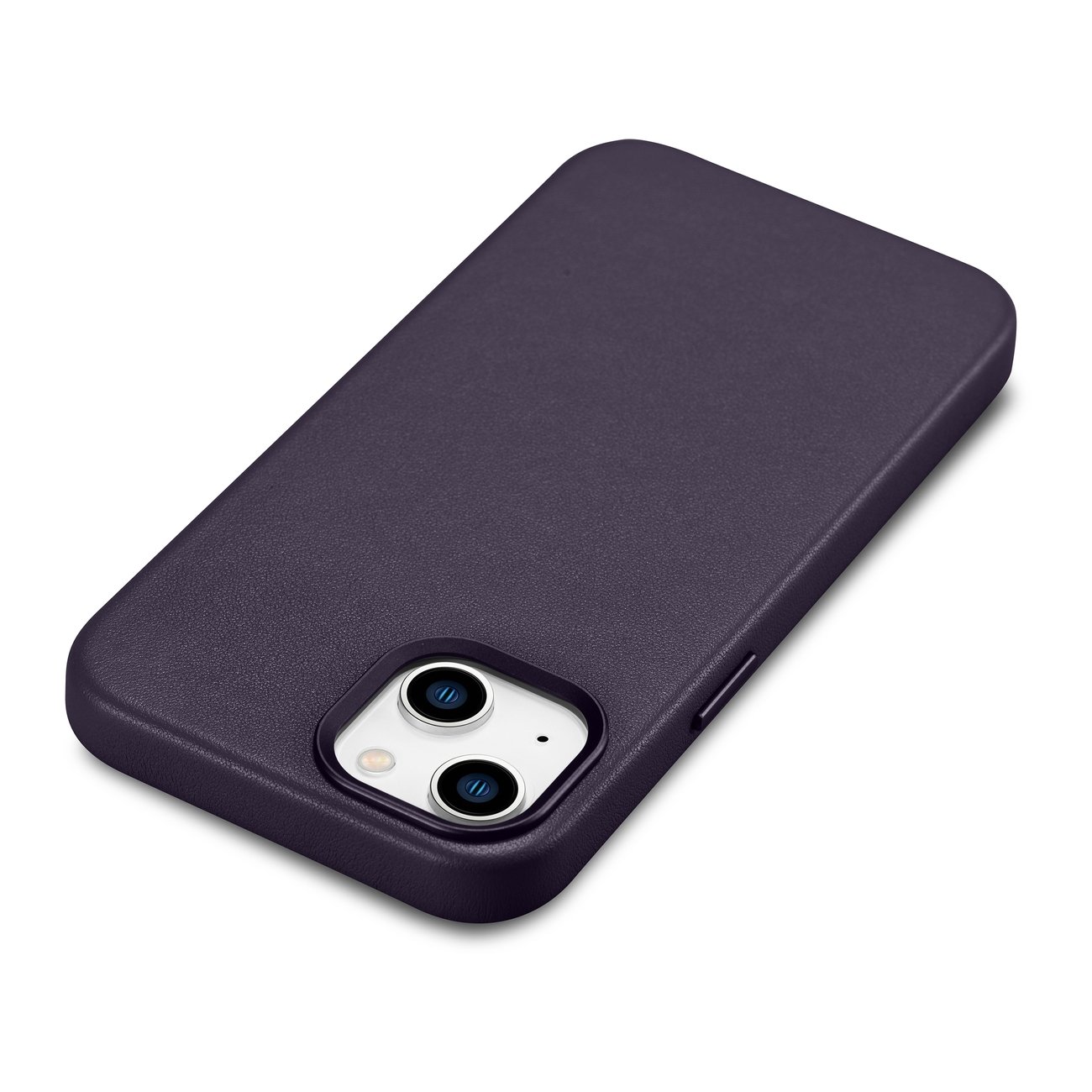 iCarer Case läderfodral för iPhone 14 Plus mörklila (MagSafe-kompatibel)