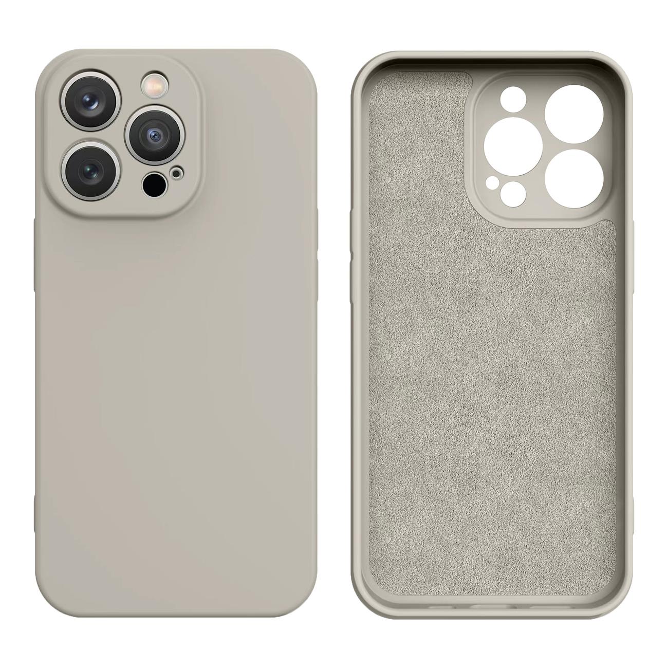 Silikonfodral iPhone 14 Plus silikonskydd beige