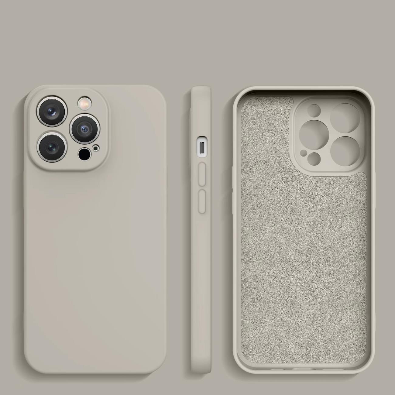 Silikonfodral iPhone 14 Plus silikonskydd beige