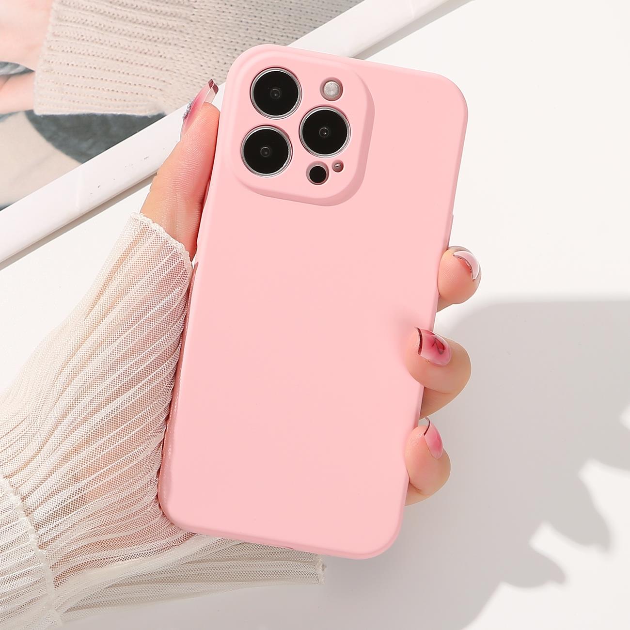 Silikonfodral iPhone 14 Plus silikonskydd beige