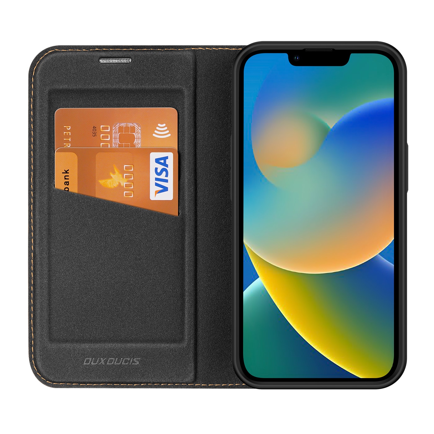 Dux Ducis Skin X2-etui til iPhone 14 Plus-etui med magnetisk klap sort
