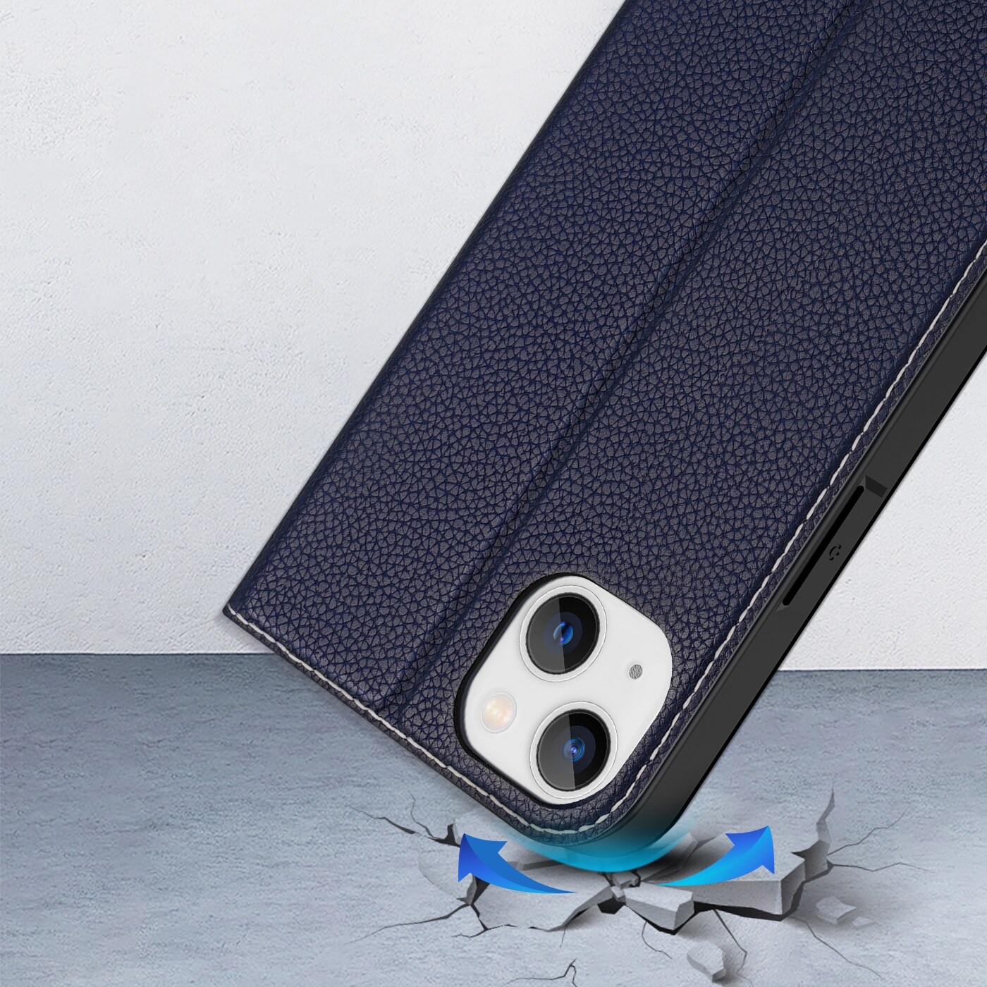 Dux Ducis Skin X2-fodral för iPhone 14 Plus-fodral med magnetisk flik blå
