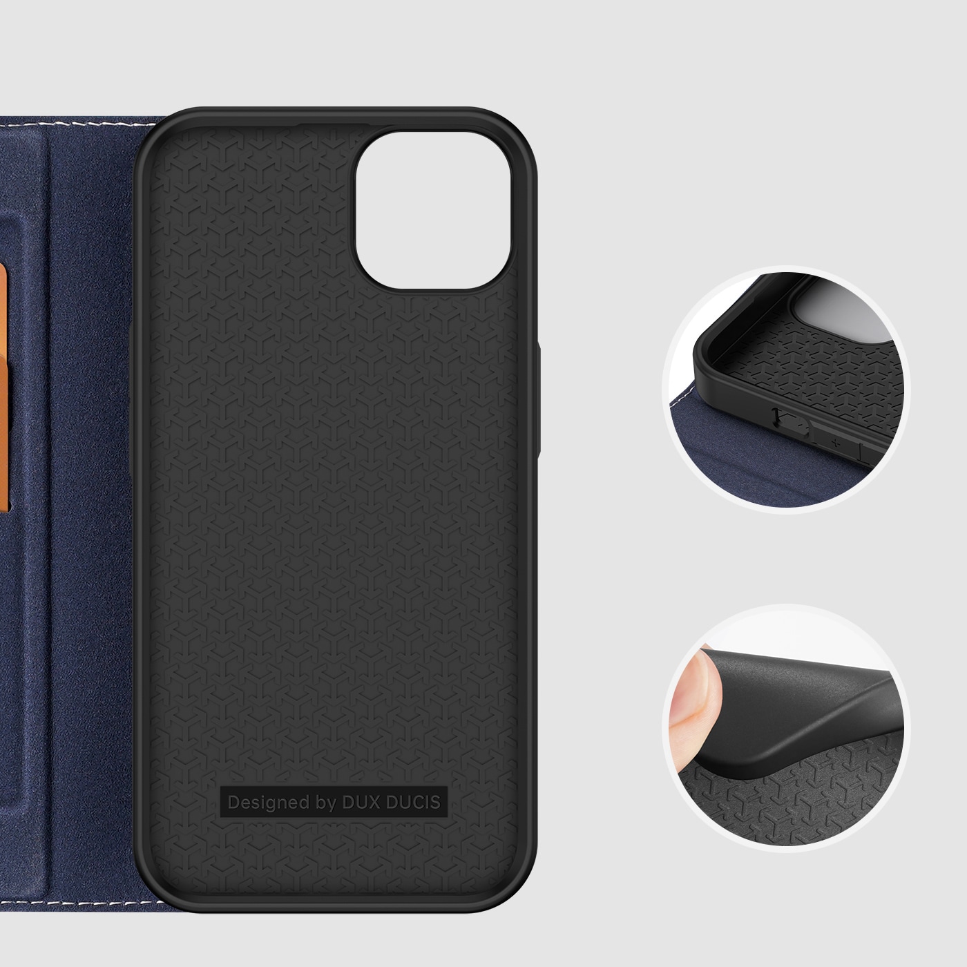 Dux Ducis Skin X2-fodral för iPhone 14 Plus-fodral med magnetisk flik blå