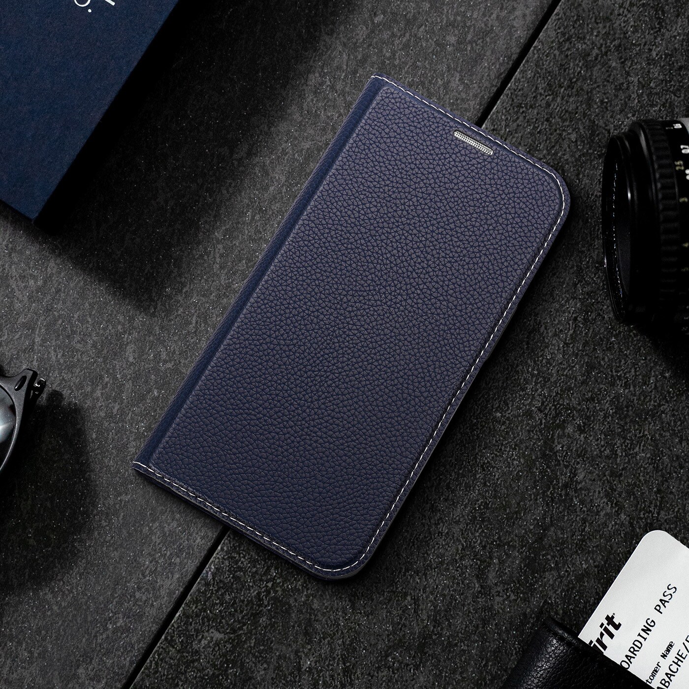 Dux Ducis Skin X2-fodral för iPhone 14 Plus-fodral med magnetisk flik blå