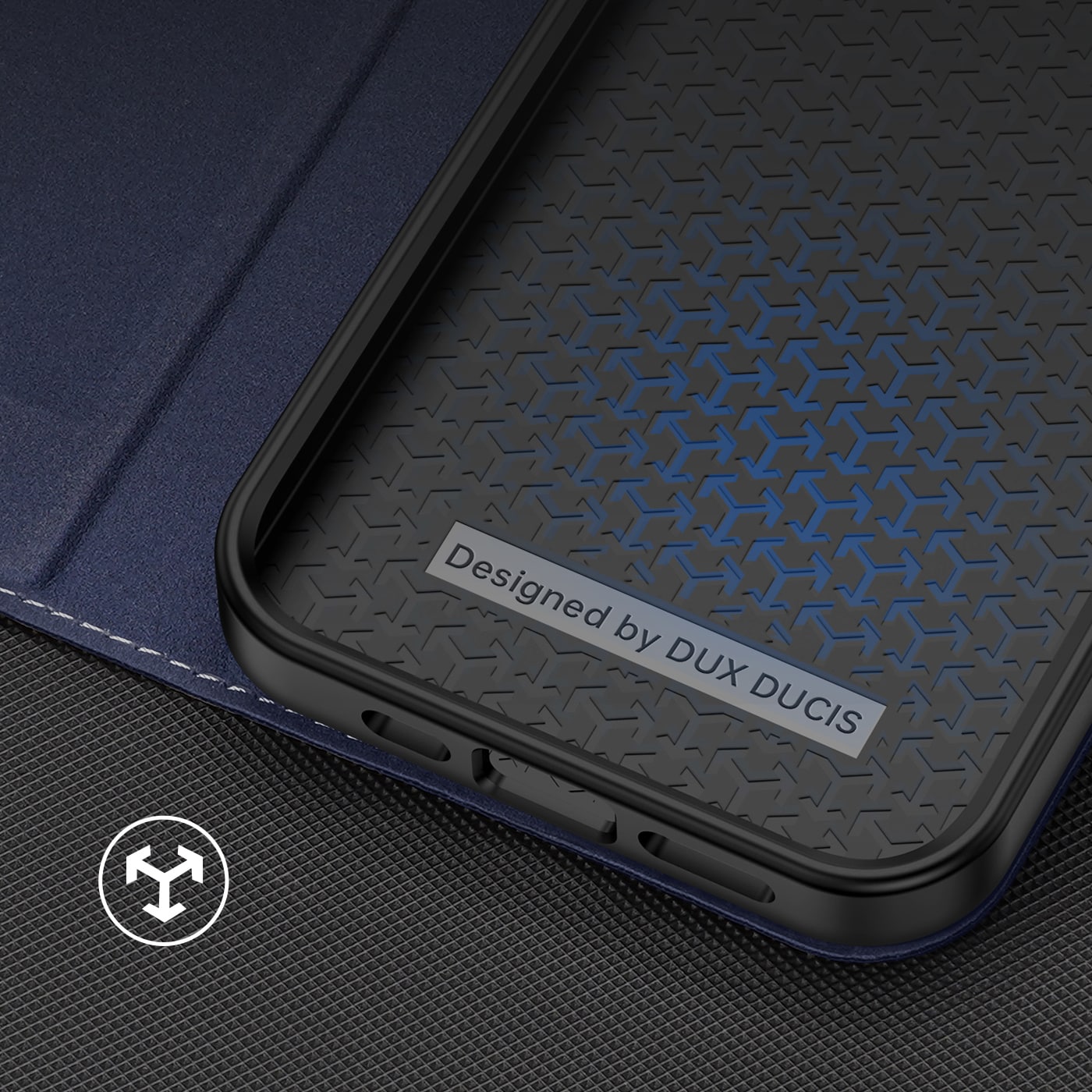 Dux Ducis Skin X2-fodral för iPhone 14 Plus-fodral med magnetisk flik blå