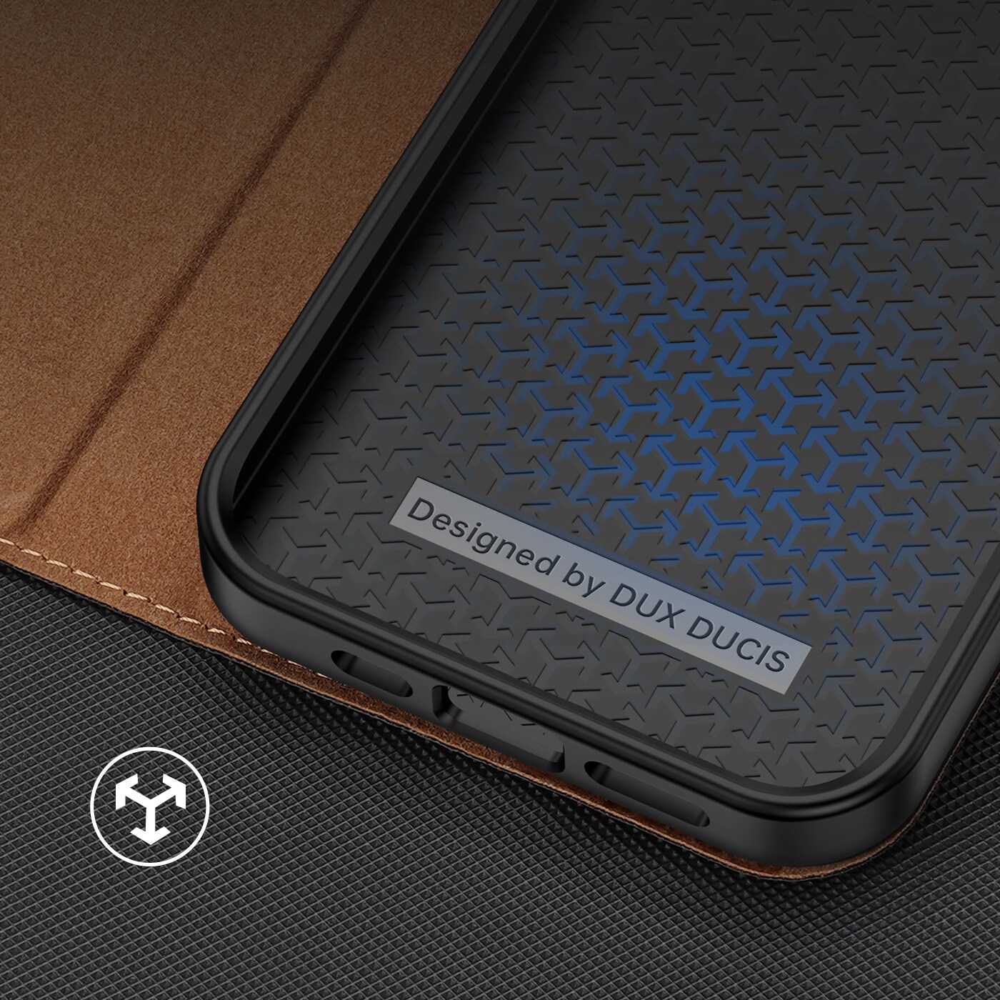Dux Ducis Skin X2-fodral för iPhone 14 Plus-fodral med magnetisk flik brun