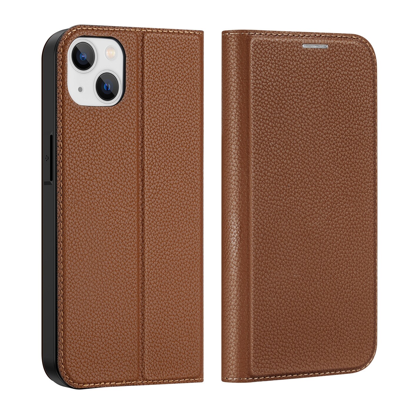 Dux Ducis Skin X2-fodral för iPhone 14 Plus-fodral med magnetisk flik brun