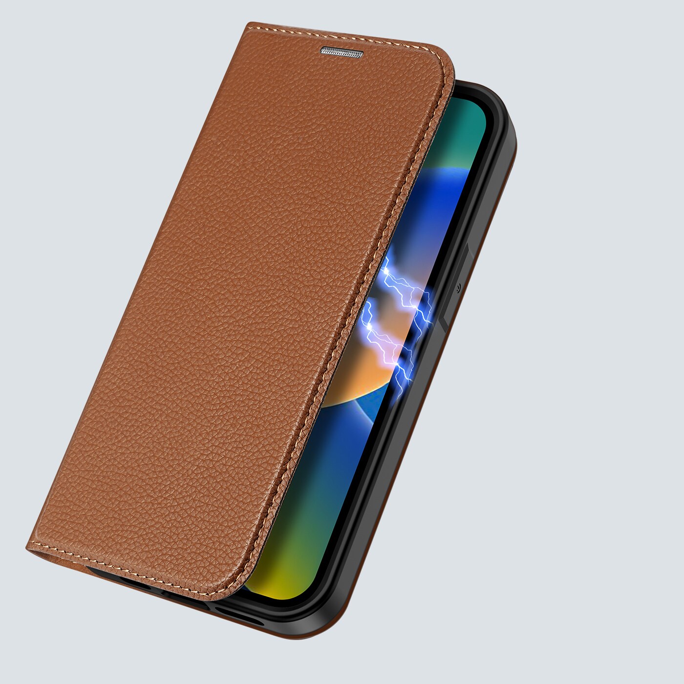 Dux Ducis Skin X2-fodral för iPhone 14 Plus-fodral med magnetisk flik brun