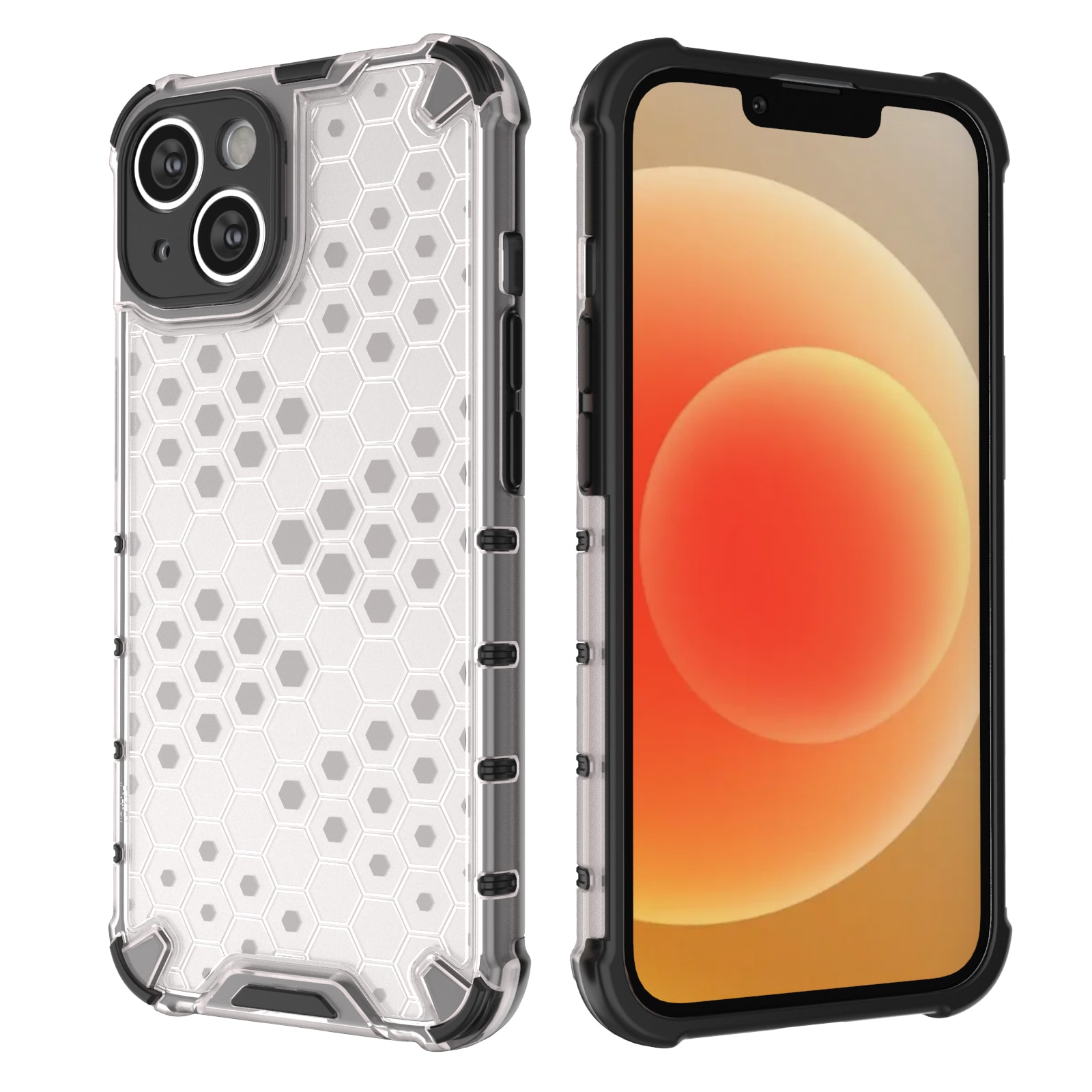 Honeycomb-fodral för iPhone 14 bepansrat hybridfodral svart