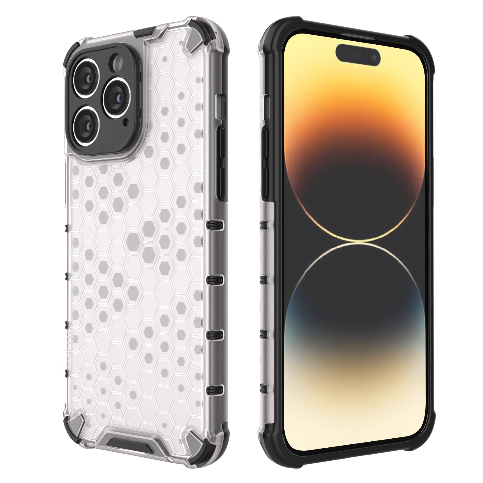 Honeycomb-fodral för iPhone 14 Pro bepansrat hybridfodral blå