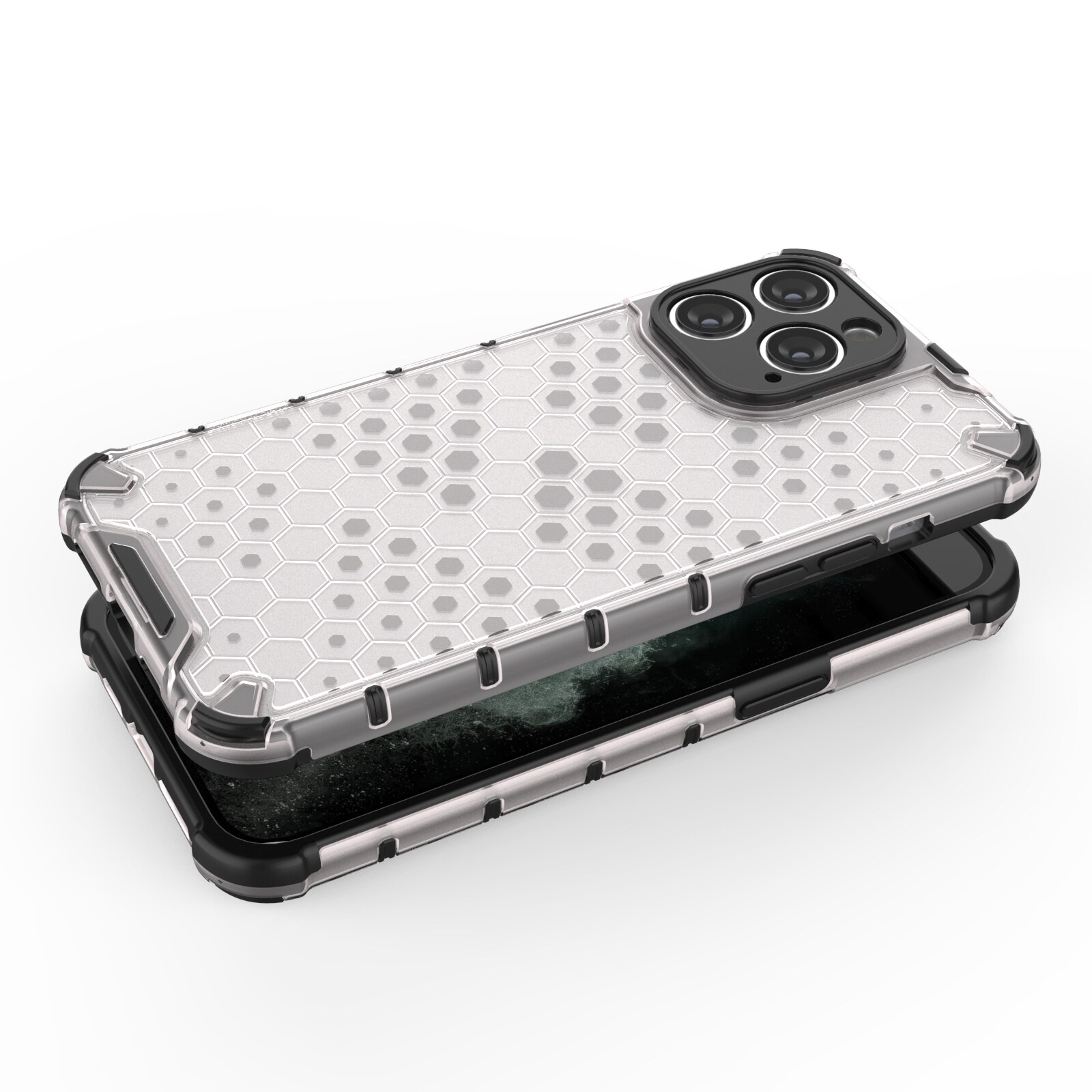 Honeycomb-fodral för iPhone 14 Pro bepansrat hybridfodral blå