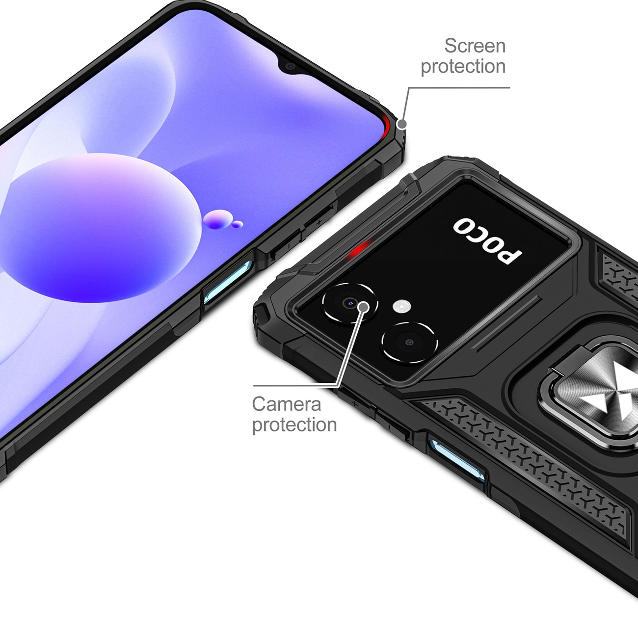 Wozinsky Ring Armor fodral för Samsung Galaxy A03 pansarskydd magnetisk hållare ring svart