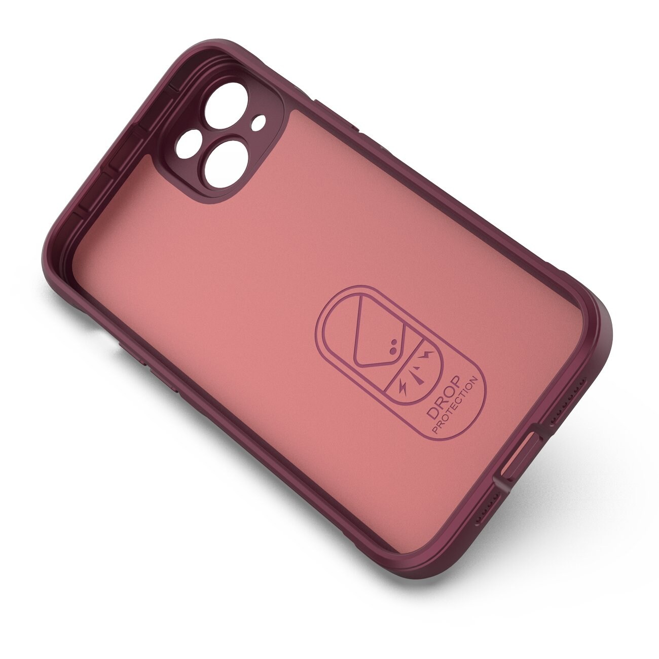Magic Shield Case fodral för iPhone 14 Plus elastiskt pansarfodral i vinrött