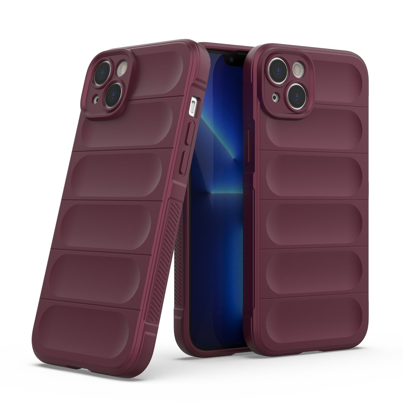 Magic Shield Case fodral för iPhone 14 Plus elastiskt pansarfodral i vinrött