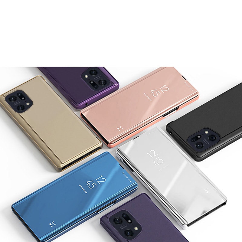 Clear View Case cover til Oppo Find X5 Pro cover med flap sort