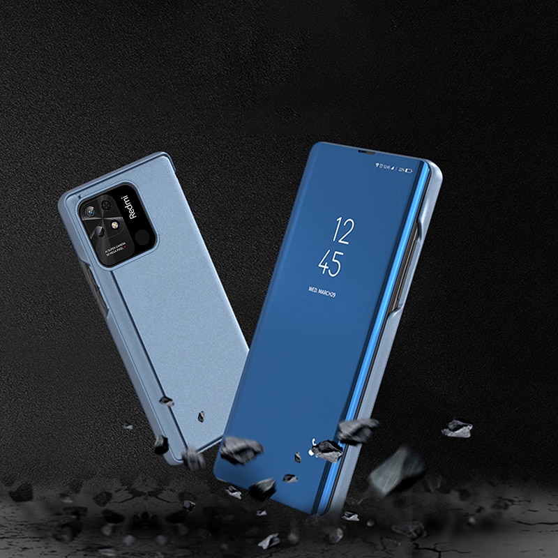 Clear View Case cover til Xiaomi Redmi 10C cover med flap sort