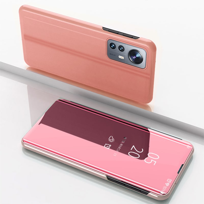 Clear View Case skydd för Xiaomi 12 Lite skydd med en flik rosa
