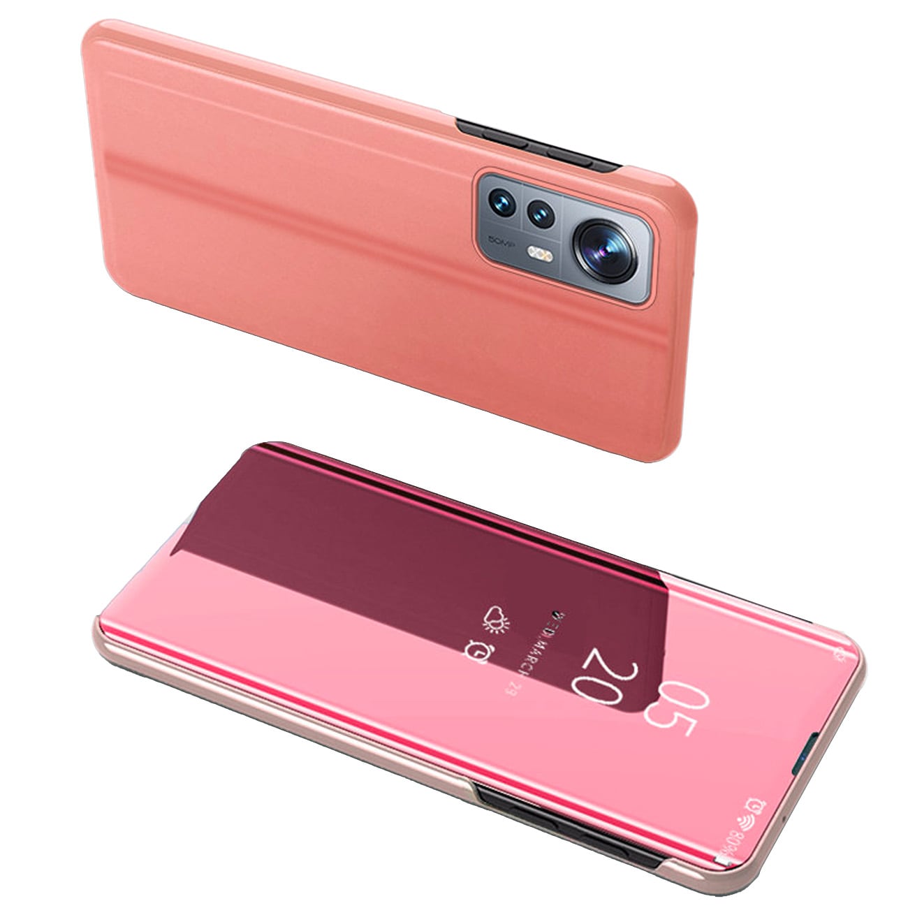 Clear View Case cover til Xiaomi 12 Lite cover med flap pink