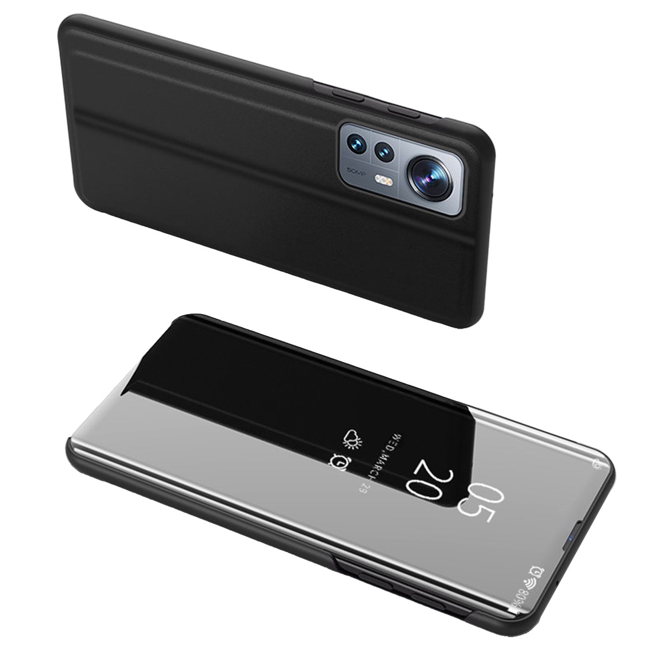 Clear View Case cover til Xiaomi 12 Lite cover med flap sort