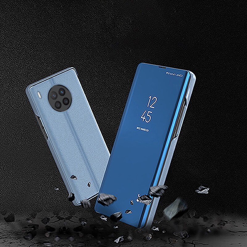 Clear View Case cover til Huawei nova 8i cover med flap sort
