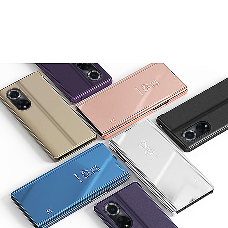 Clear View Case-etui til Huawei nova 9 flip cover sort