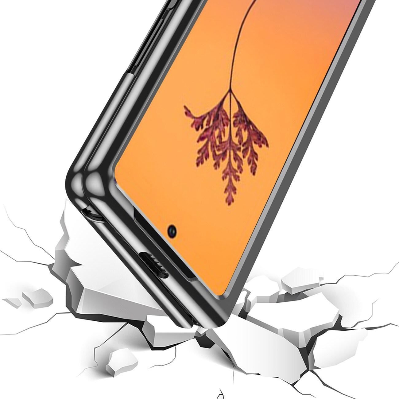 Plätering Fodral fodral för Samsung Galaxy Z Fold 4 fodral med en metallisk ram blå