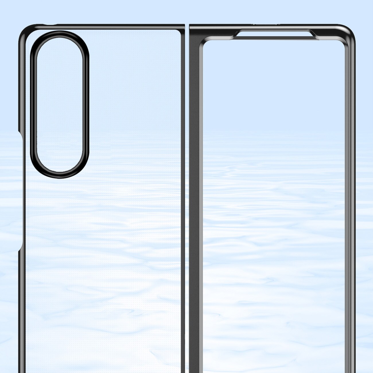 Plätering Fodral fodral för Samsung Galaxy Z Fold 4 fodral med en metallisk ram blå