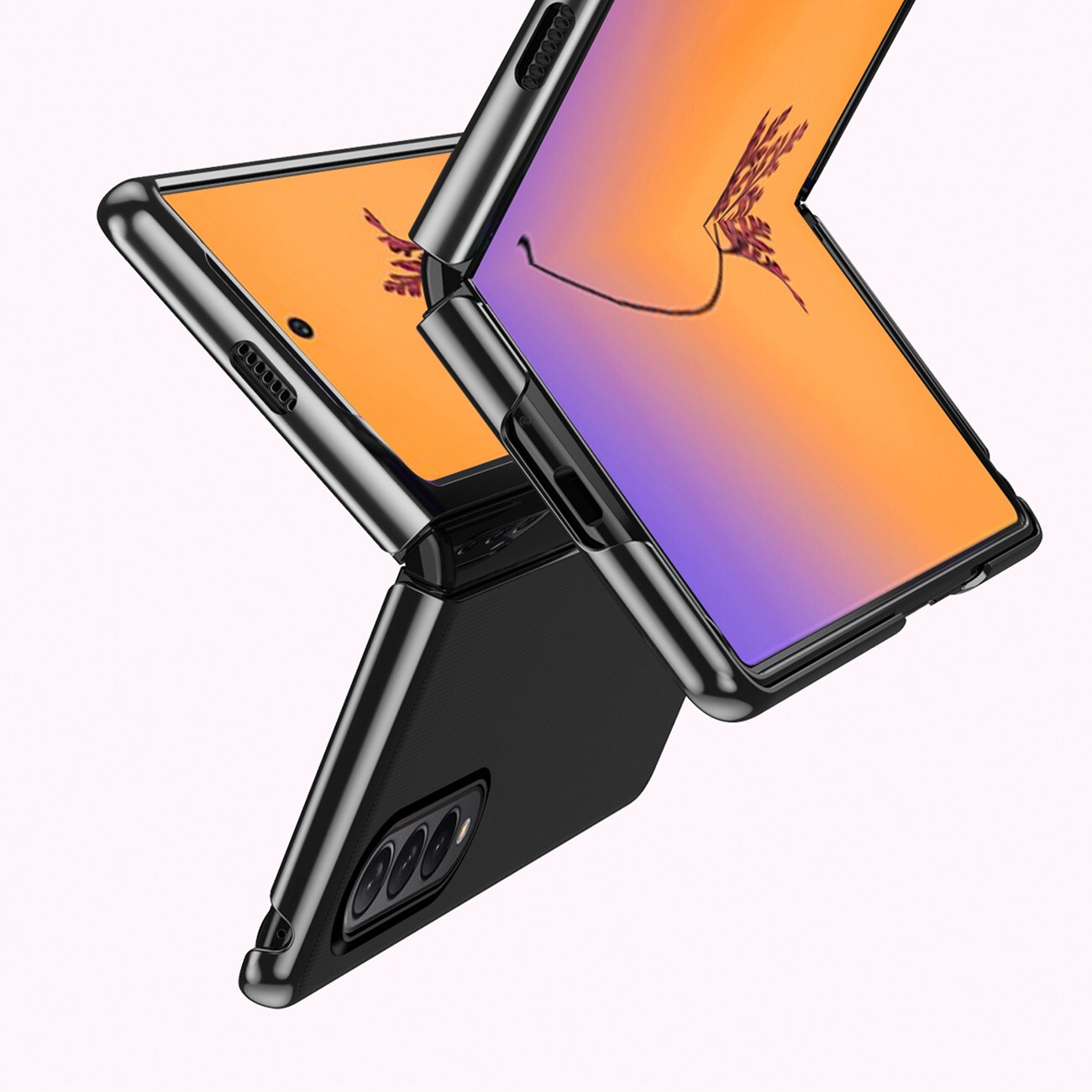 Plätering Fodral fodral för Samsung Galaxy Z Fold 4 fodral med en metallisk ram blå