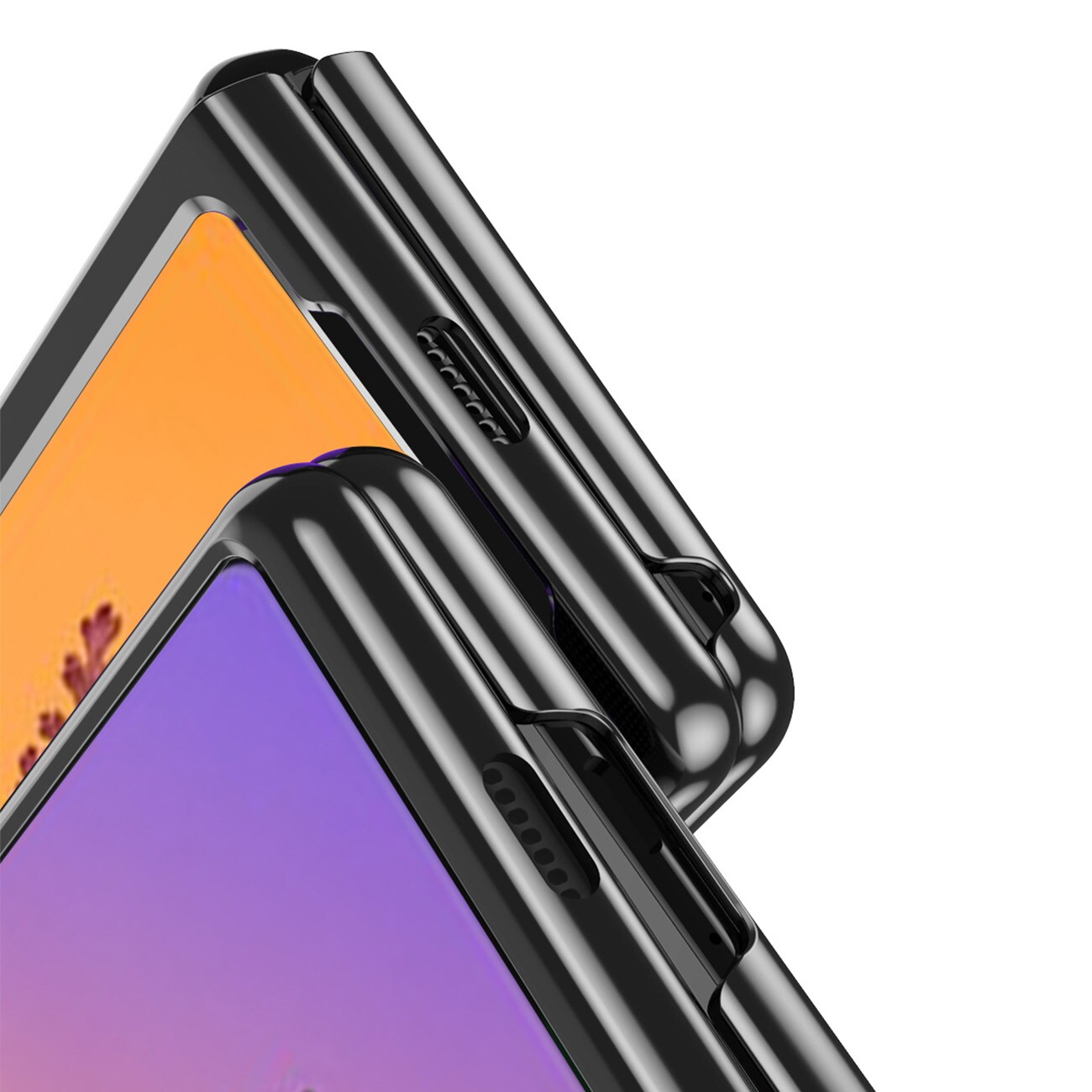 Plätering Fodral fodral för Samsung Galaxy Z Fold 4 fodral med en metallisk ram blå