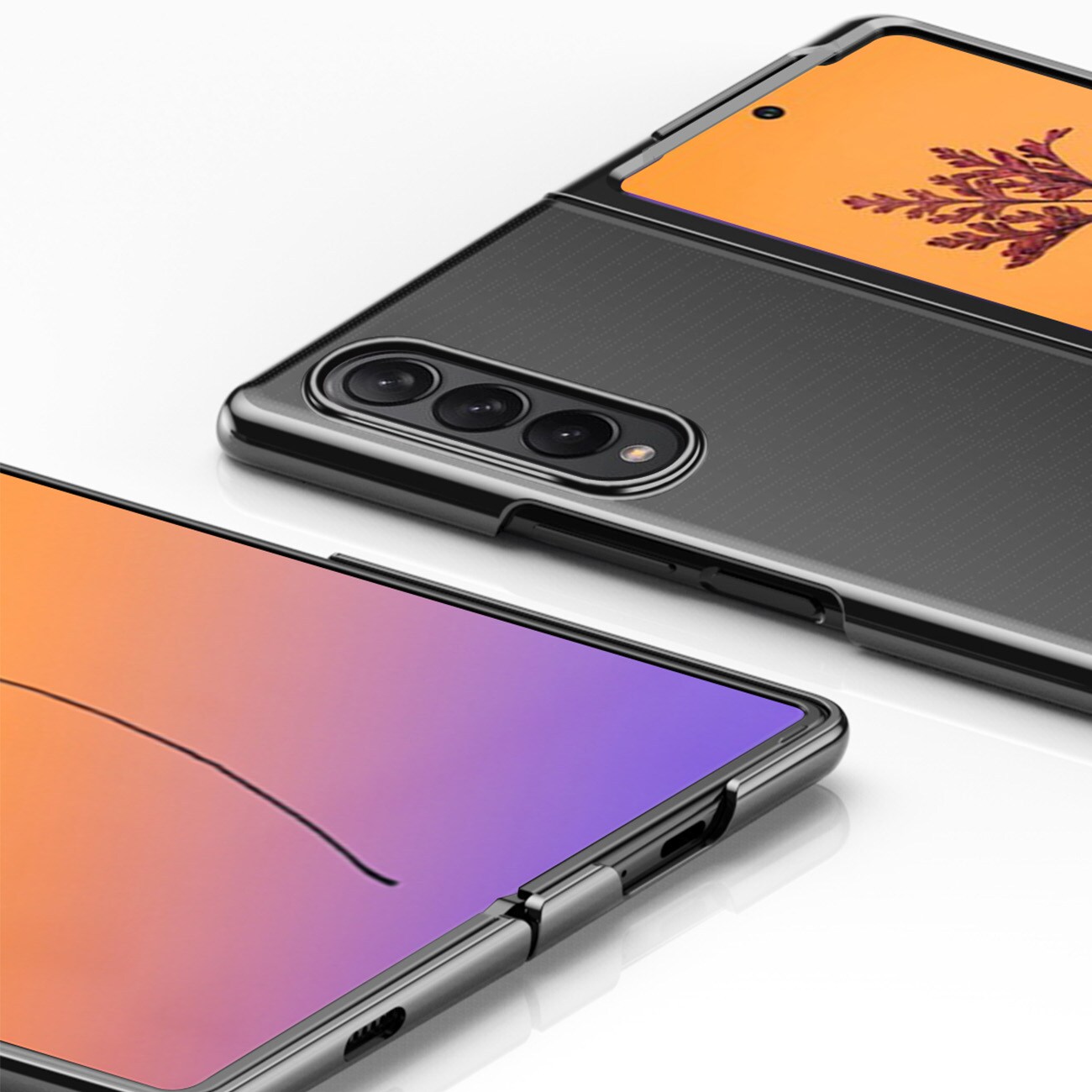 Plätering Fodral fodral för Samsung Galaxy Z Fold 4 fodral med en metallisk ram blå