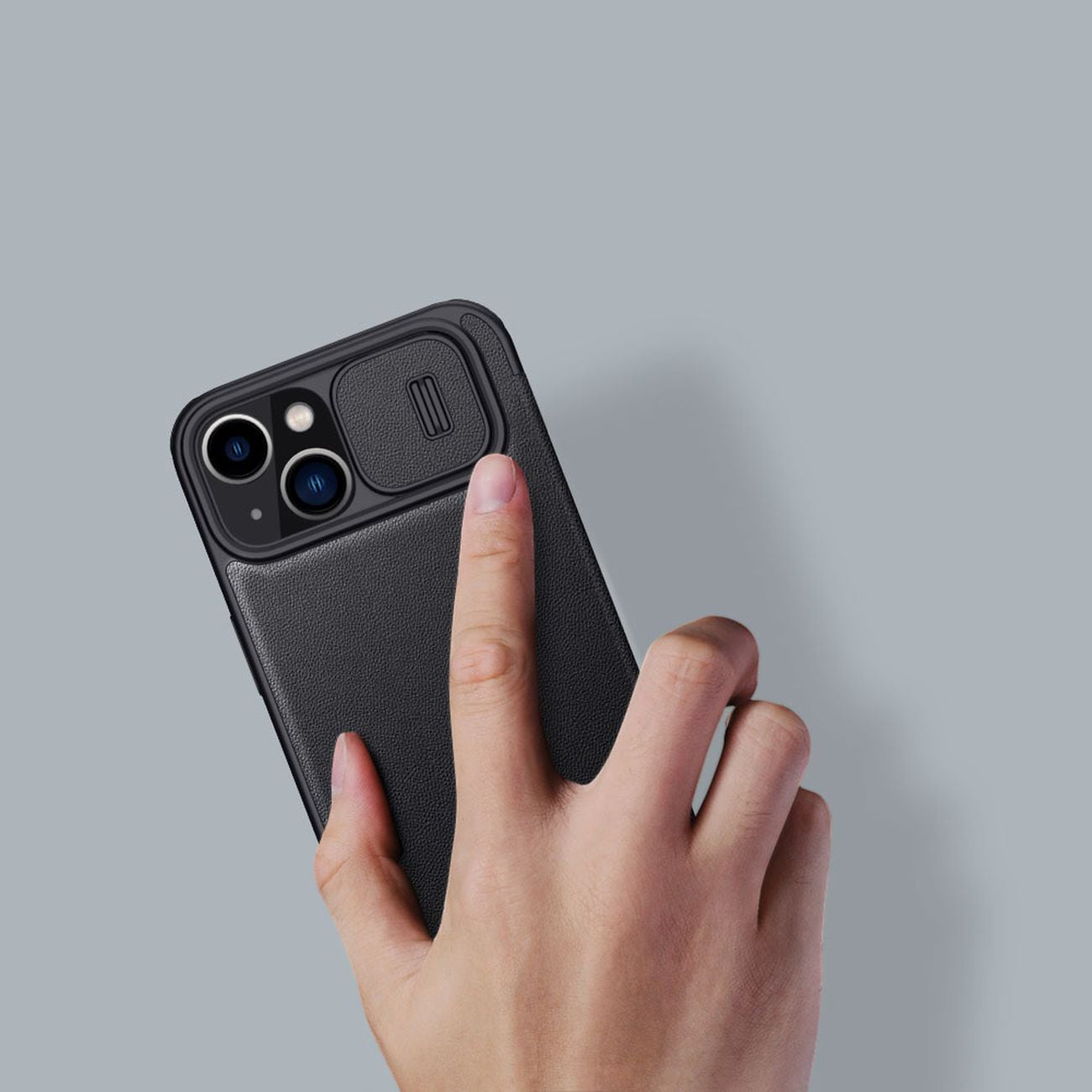 Nillkin Qin Läder Pro Case iPhone 14 Plus Kameraskydd Hölster Skydd Flip Case Svart