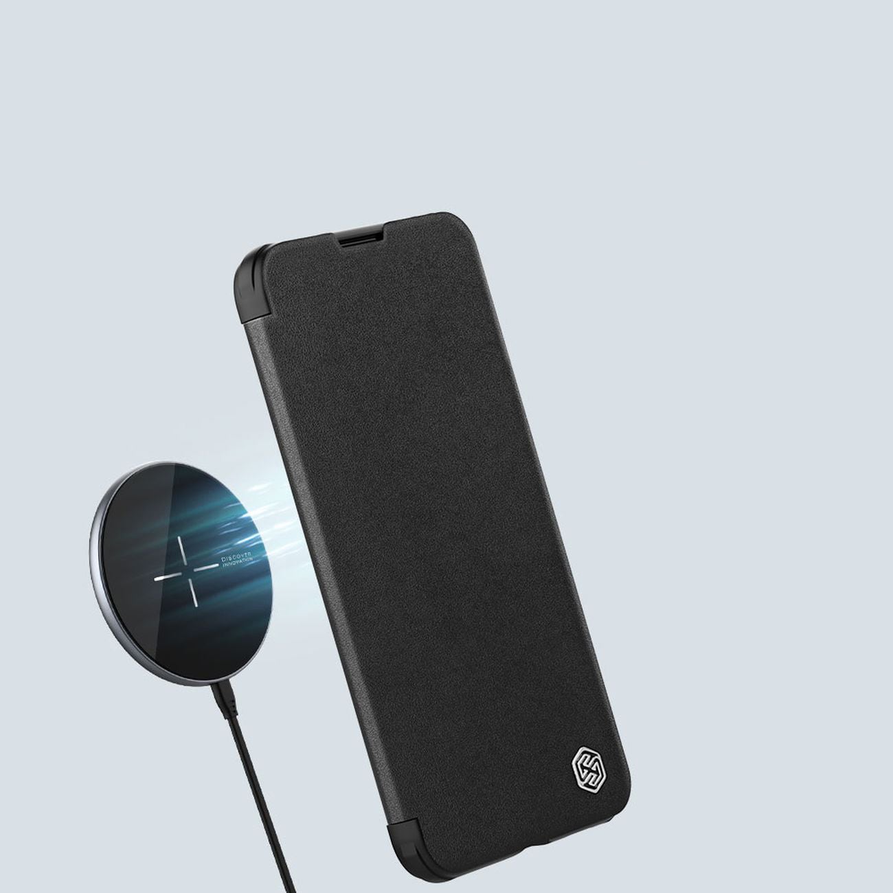 Nillkin Qin Läder Pro Case iPhone 14 Plus Kameraskydd Hölster Skydd Flip Case Svart