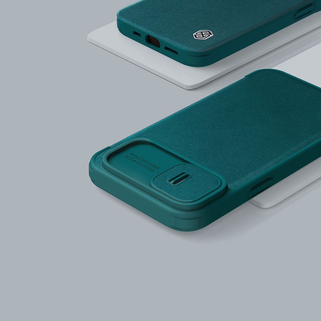 Nillkin Qin Läder Pro Case iPhone 14 Plus Kameraskydd Hölster Skydd Flip Case Svart