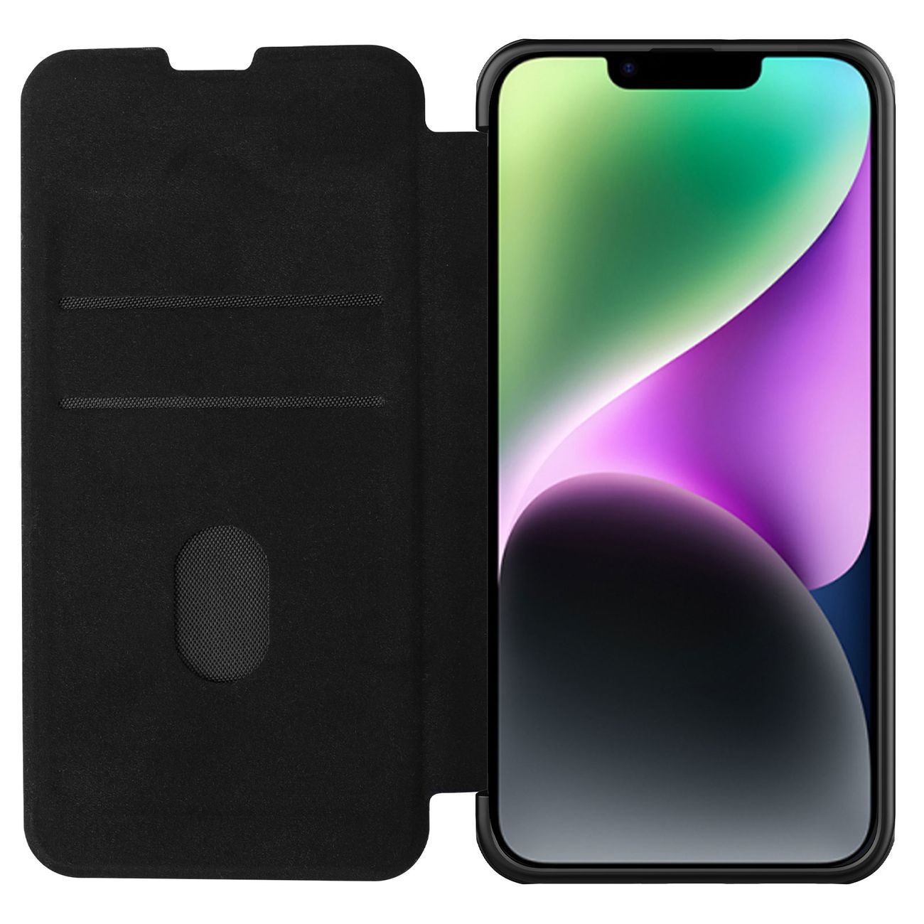 Nillkin Qin Läder Pro Case iPhone 14 Plus Kameraskydd Hölster Skydd Flip Case Svart
