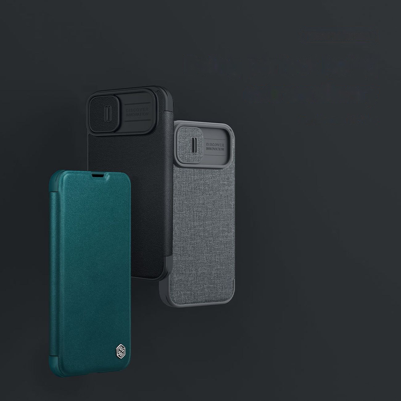 Nillkin Qin Läder Pro Case iPhone 14 Plus Kameraskydd Hölster Skydd Flip Case Svart