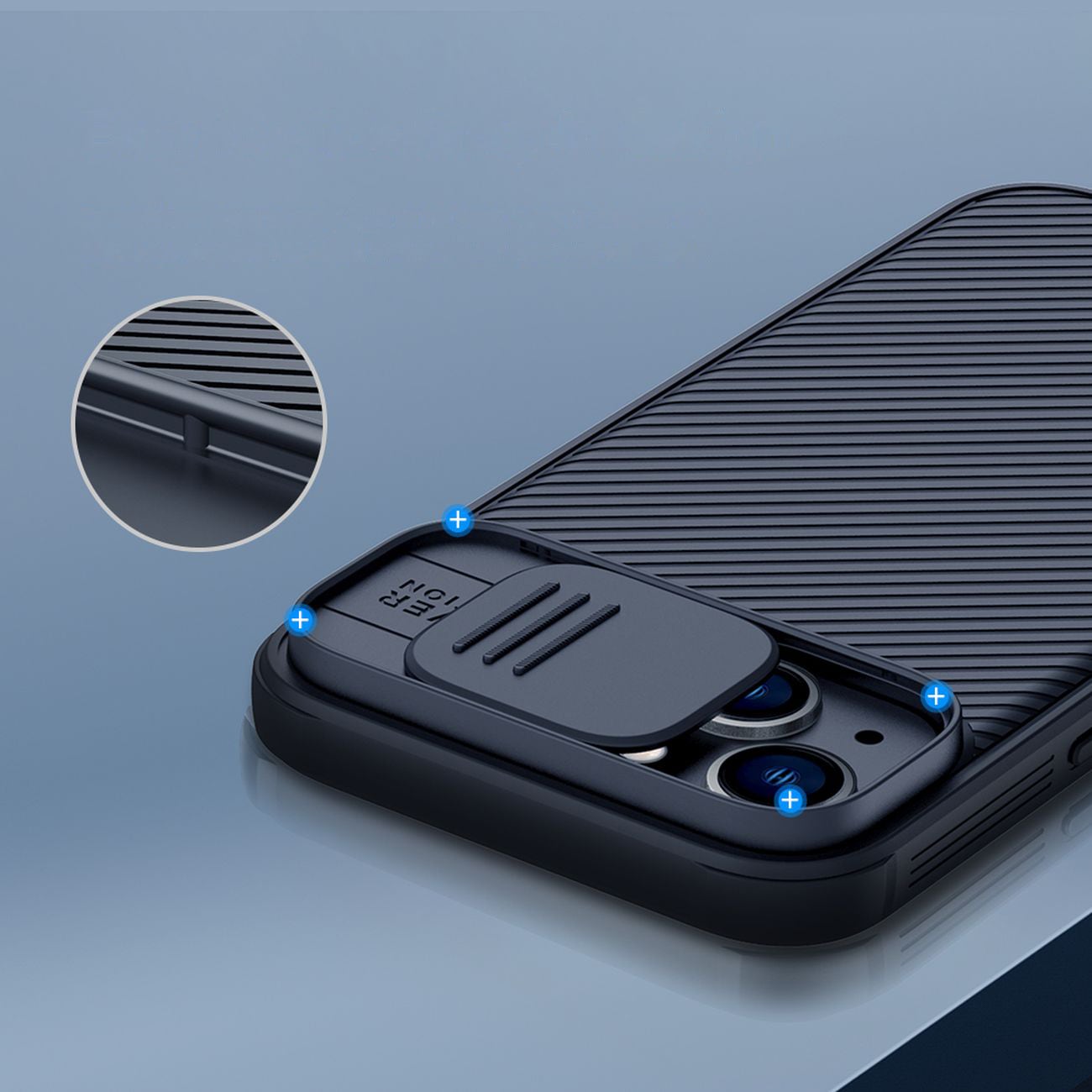 Nillkin CamShield Pro Magnetiskt Fodral iPhone 14 Plus Skydd Kameraskydd Svart (med MagSafe)