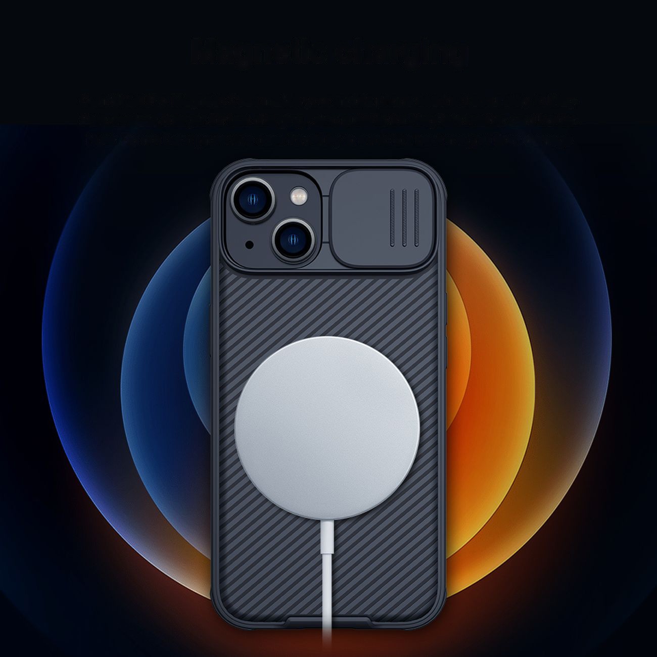 Nillkin CamShield Pro Magnetiskt Fodral iPhone 14 Plus Skydd Kameraskydd Svart (med MagSafe)