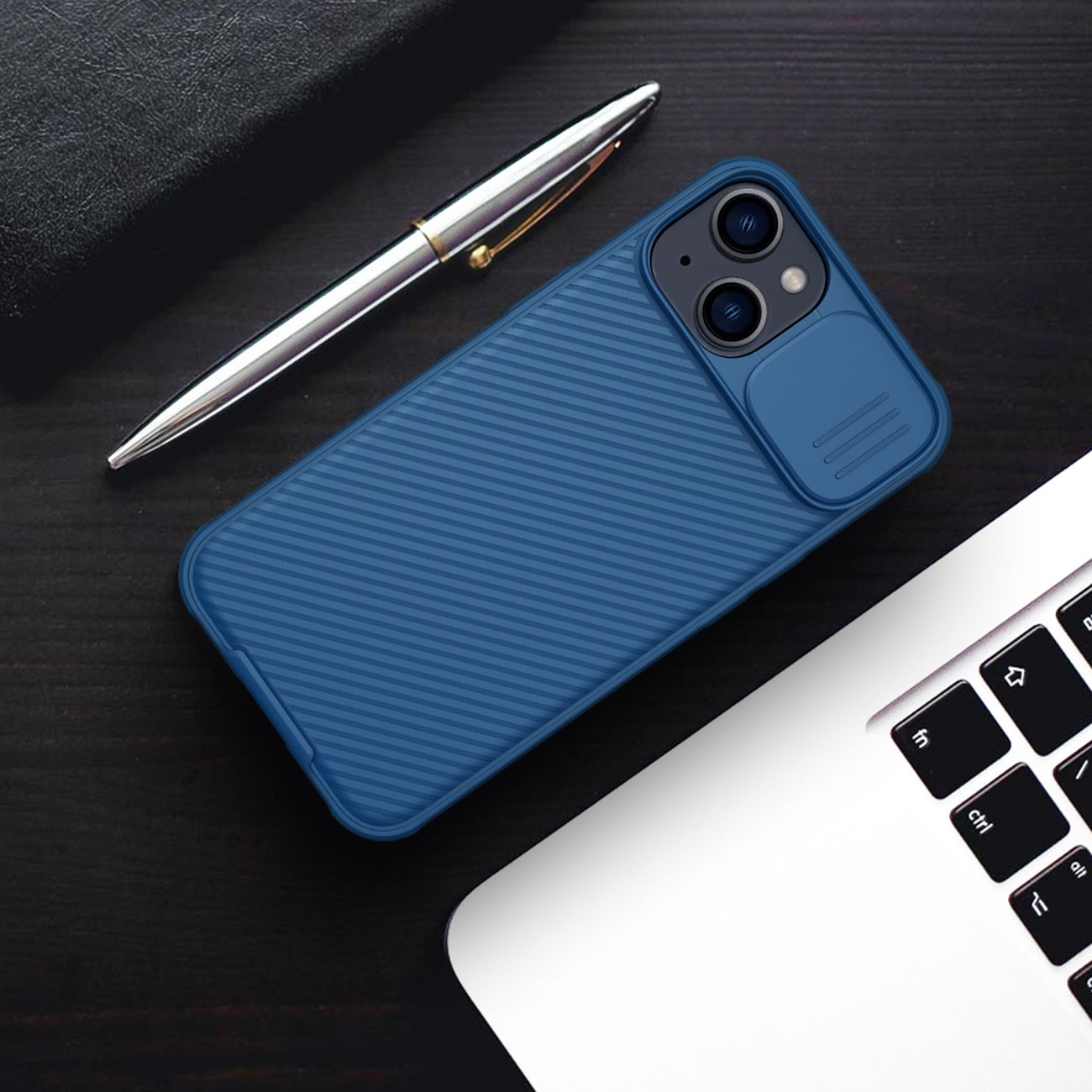 Nillkin CamShield Pro Magnetiskt fodral iPhone 14 Plus Skydd Kameraskydd Blå (med MagSafe)