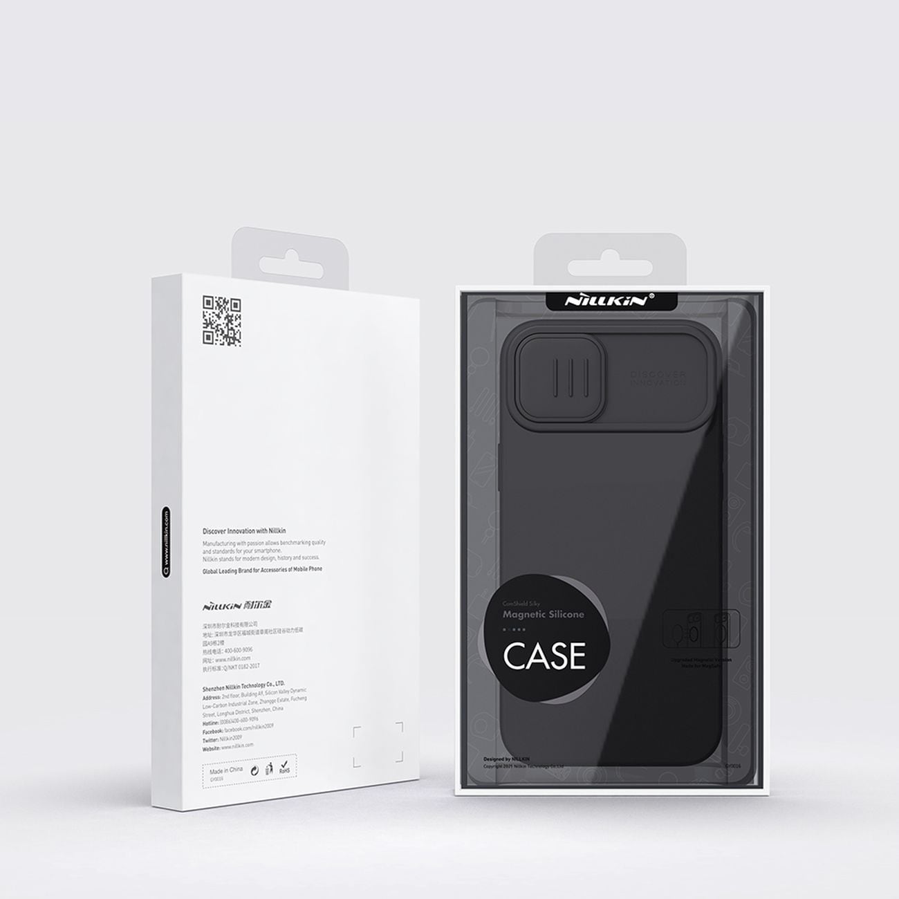 Nillkin CamShield Magnetiskt silikonfodral för iPhone 14 Plus med MagSafe och kameraskydd, Blå