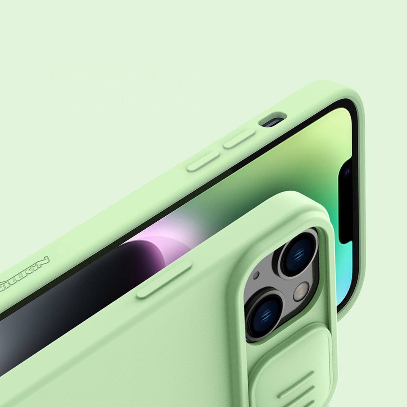 Nillkin CamShield Silky Silikonfodral iPhone 14 Plus Fodral med kameraskydd Blå