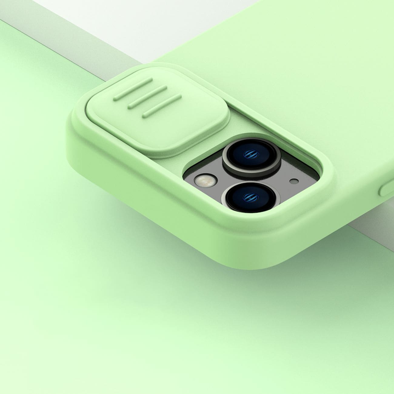 Nillkin CamShield Silky Silikonfodral iPhone 14 Plus Fodral med kameraskydd Blå