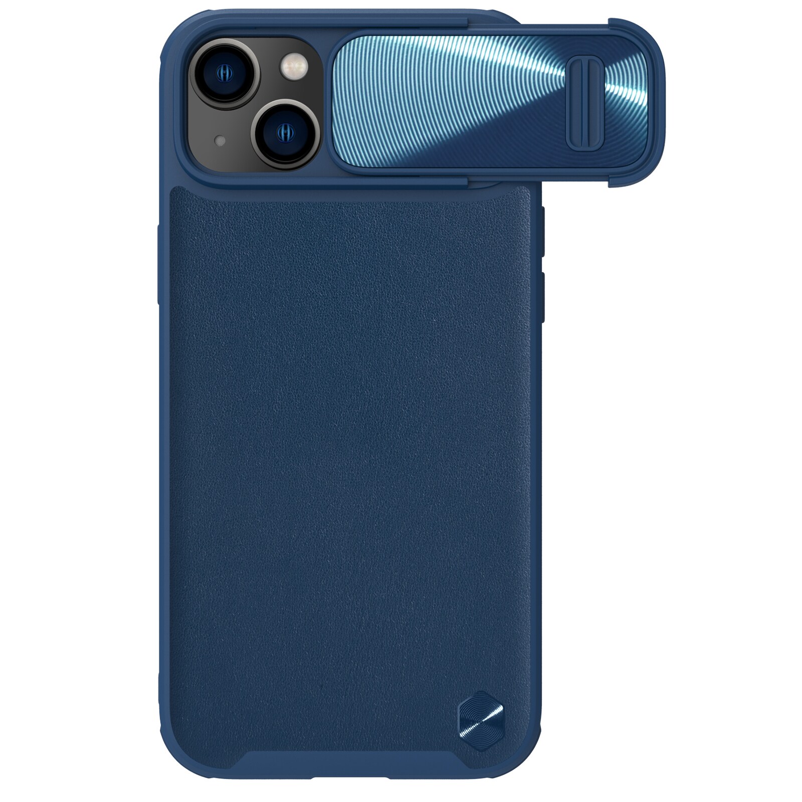 Nillkin CamShield Leather S Case iPhone 14 Plus-fodral med kameraskydd blå