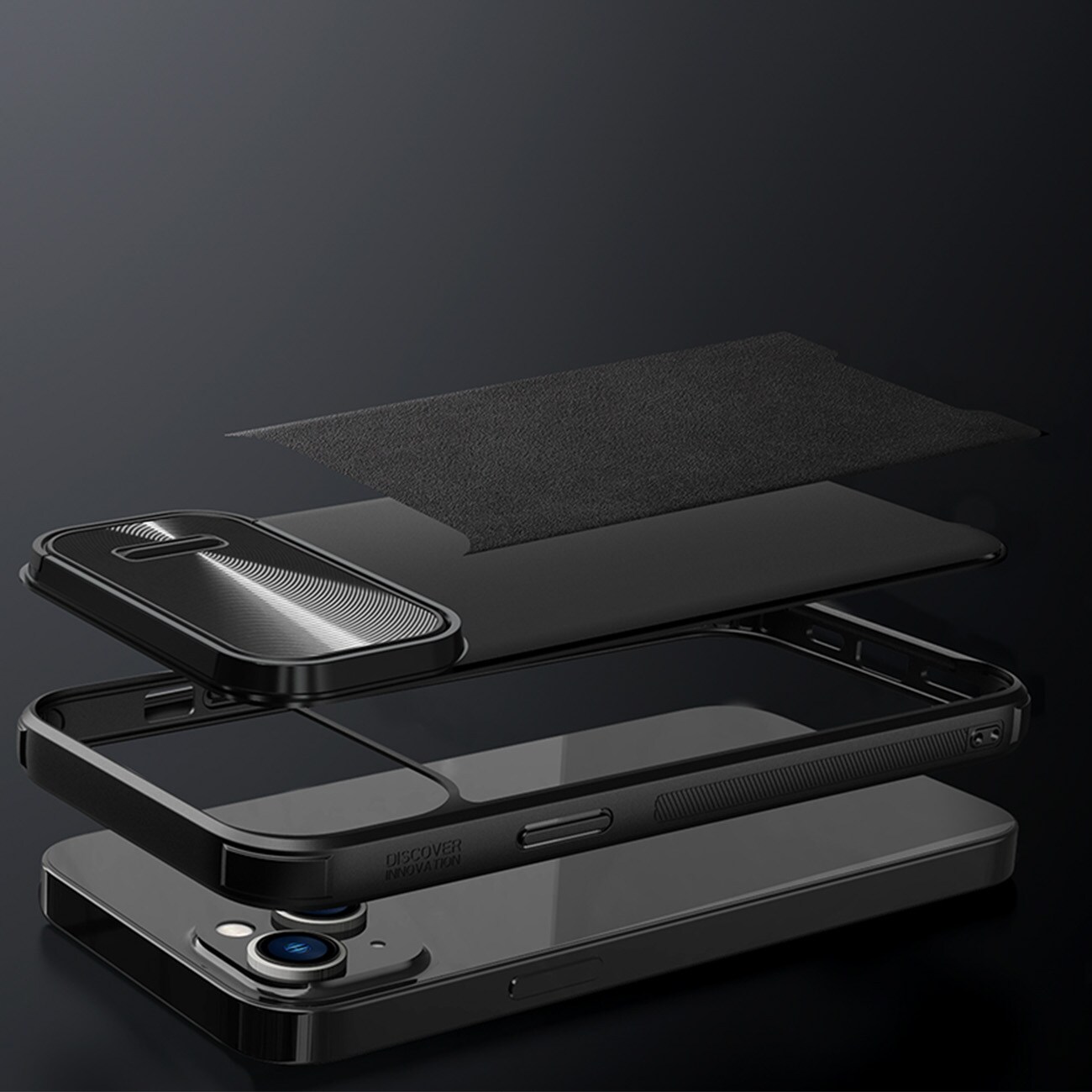 Nillkin CamShield Leather S Case iPhone 14 Plus-fodral med kameraskydd blå