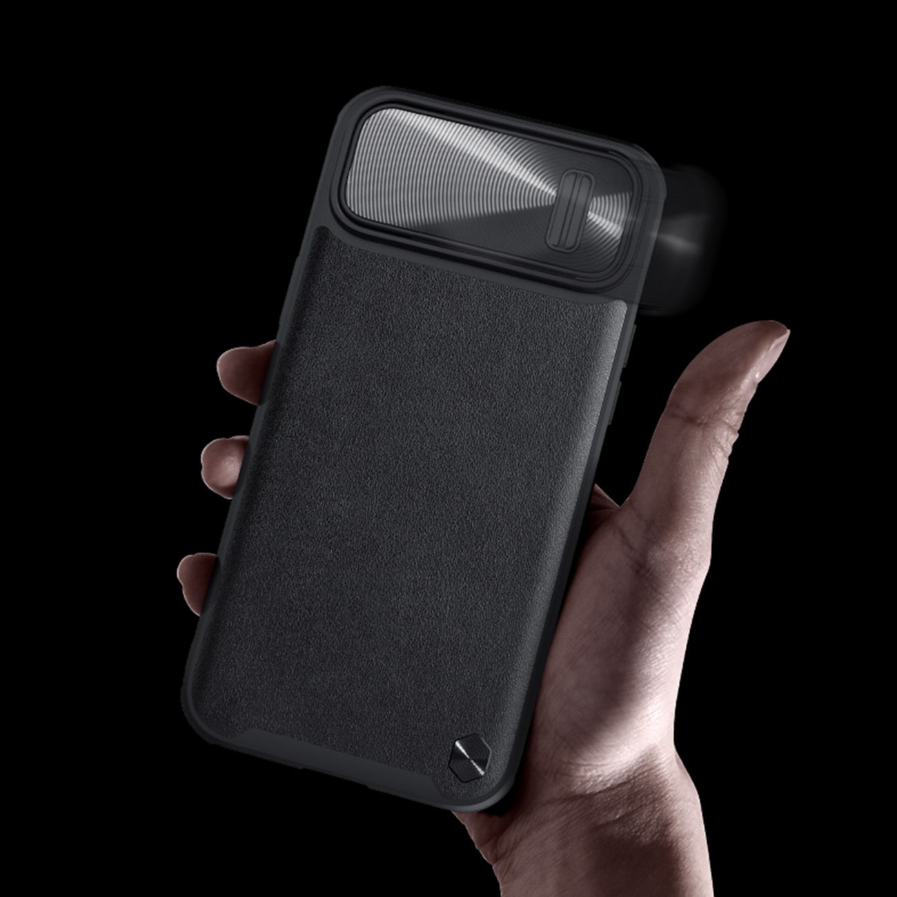 Nillkin CamShield Leather S Case iPhone 14 Plus fodral med kameraskydd grönt
